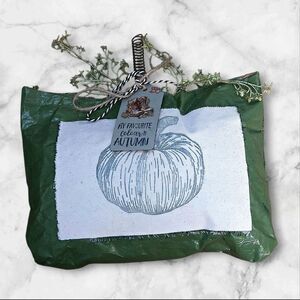 "5/$25" Handcrafted Upcycled Green Paper Bag Pumpkin Fall Autumn Decor